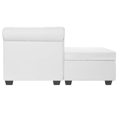 vidaXL L-shaped Chesterfield Sofa Artificial Leather White