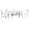 vidaXL Garden Dining Set White Cast aluminum 5 Piece Set