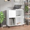 vidaXL Record Cabinet White Engineered wood, metal Medium