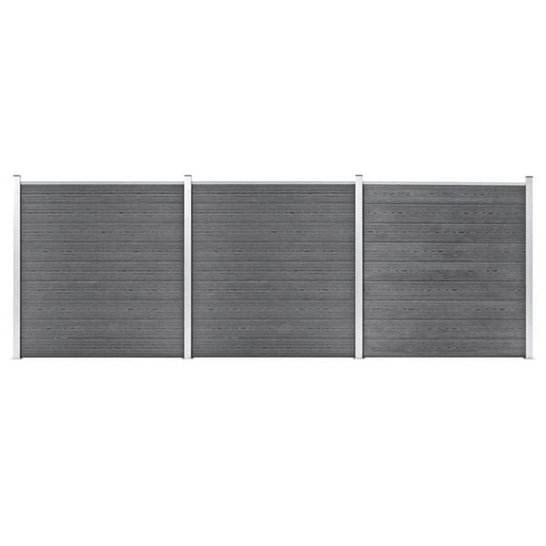 vidaXL Garden Fence WPC 207.1"x73.2" Gray