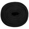 vidaXL Boat Rope Full Black 0.31 " 82.0 ' Polypropylene