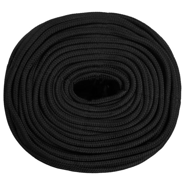 vidaXL Boat Rope Full Black 0.31 " 82.0 ' Polypropylene