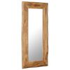 vidaXL Mirror Brown, Clear Solid Acacia wood, Glass 19.7 x 43.3 in