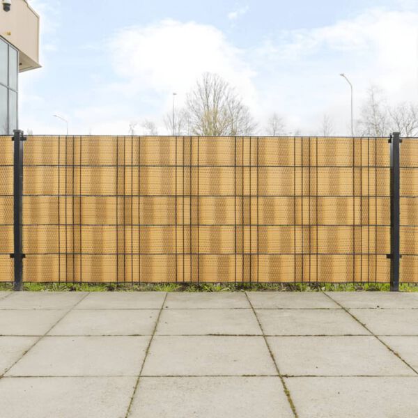 vidaXL Balcony Screens 10 pcs Light Brown 100.4x7.5" Poly Rattan