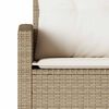 vidaXL Couch Sofa Beige PE rattan, powder-coated steel Large