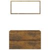 vidaXL Bathroom Furniture Set Smoked oak Engineered wood Medium