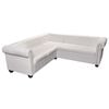 vidaXL Sofa White Faux Leather Large Seats Many Chesterfield Sofa