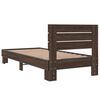 vidaXL Bed Frame Brown Oak Engineered Wood, Metal, Plywood Single