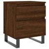 vidaXL Bedside Cabinet Set of 2 Brown oak Engineered Wood, Metal
