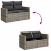 vidaXL Patio Sofa Set Grey Poly Rattan 5 Piece Set Modular