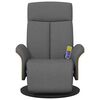 vidaXL Massage Recliner Chair Dark grey 100% polyester, plywood, metal