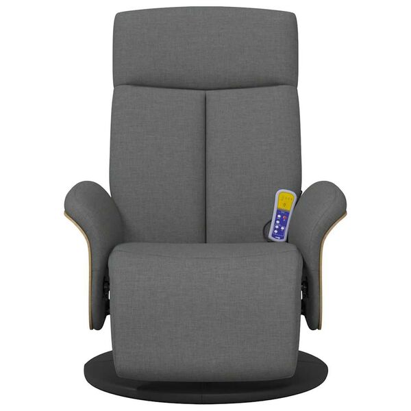 vidaXL Massage Recliner Chair Dark grey 100% polyester, plywood, metal