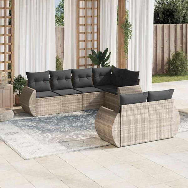 vidaXL Garden Sofa Set Light Grey, Dark Grey