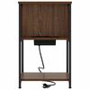 vidaXL Bedside Cabinet 2 pcs Brown Oak 14.96 x 12.20 x 24.02 in