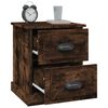 vidaXL Bedside Cabinet Set of 2 Smoked oak Engineered wood