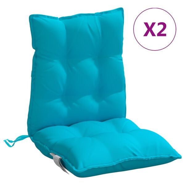 vidaXL Lowback Chair Cushion Set of 2 Turquoise