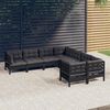 vidaXL Garden Lounge Set Anthracite Solid pinewood, 100% polyester fabric