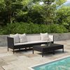 vidaXL Garden Furniture Set Black PE rattan 27.2 in Seats Many