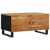 vidaXL Coffee Table Natural wood and black Solid acacia wood Medium