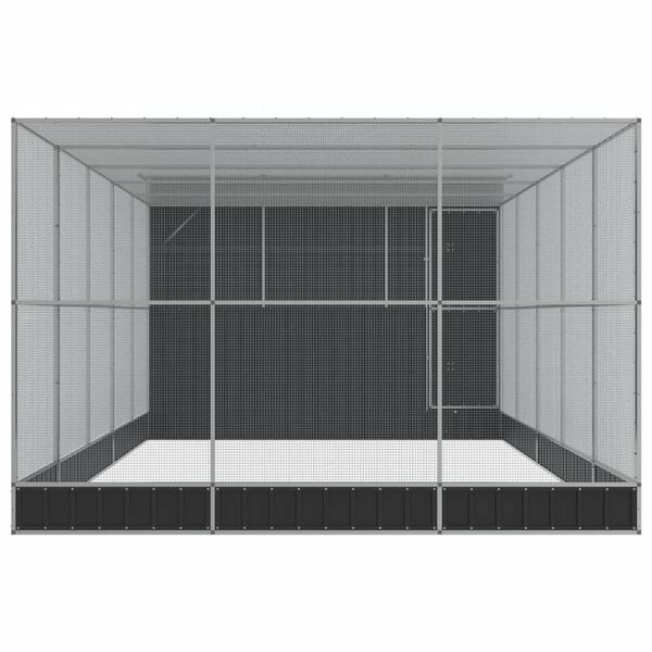 vidaXL Aviary Silver Galvanized Steel Large Durable Aviary