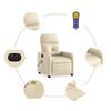 vidaXL Electric Massage Recliner Chair Cream