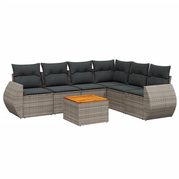 vidaXL Garden Sofa Set Grey, Dark Grey