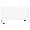 vidaXL Sideboard White Metal and Glass Medium Shelving Sideboard