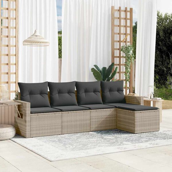 vidaXL Garden Sofa Set Light grey