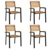 vidaXL Garden Dining Set Natural Wood and Black