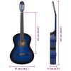 vidaXL Classical Guitar for Beginner Blue 4/4 39" Basswood