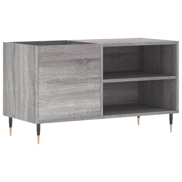 vidaXL Record Cabinet Grey Sonoma Engineered Wood, Iron Medium