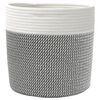 vidaXL Storage Basket Gray and White Cotton Ø11.0 x 11.0 in Foldable