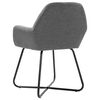 vidaXL Dining Chair Set of 2 Dark Gray Fabric and powder-coated steel