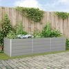 vidaXL Planter Light Grey 195 x 100 x 45 cm Galvanised Steel