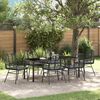 vidaXL Garden Dining Set 7 pcs Black Poly Rattan