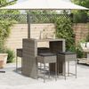 vidaXL Patio Bar Set Set of 4 Grey, Dark Grey