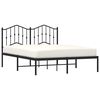 vidaXL Bed Frame Black Powder-Coated Steel Double Bed Frame