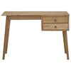 vidaXL Desk Teak Solid teak wood, brass Medium Desk Rectangular