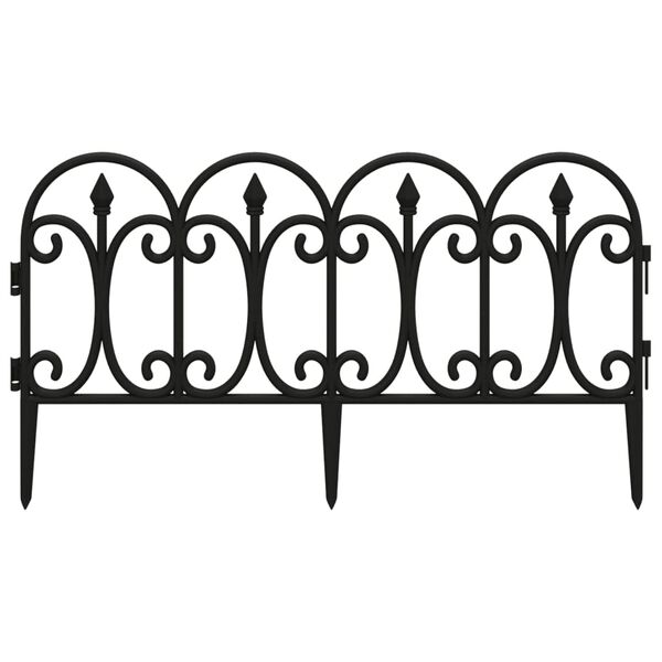 vidaXL Lawn Edgings 17 pcs Black 32.8' PP