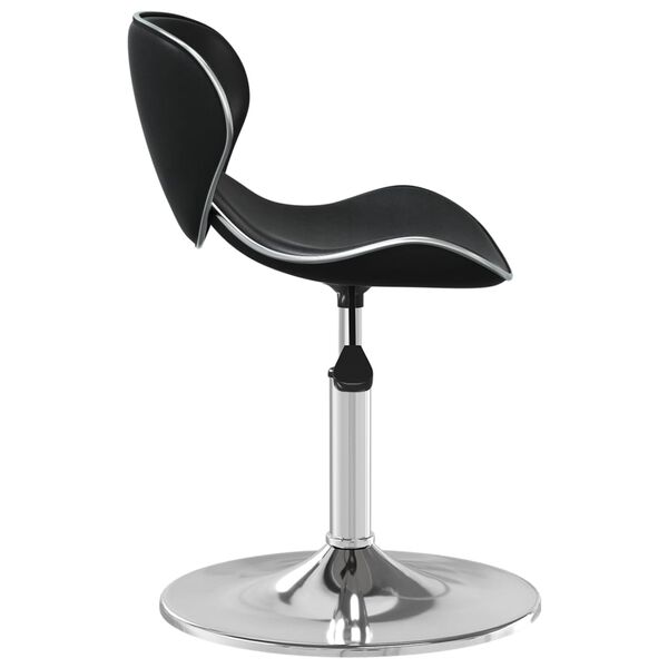 vidaXL Dining Chair Black Faux leather, Chrome Adjustable Swivel