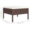 vidaXL Garden Furniture Set Brown and Cream White