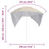 vidaXL Beach Parasol with Side Walls Sand 84.6 "