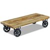 vidaXL Coffee Table Natural Wood Mango Wood Rollable Coffee Table