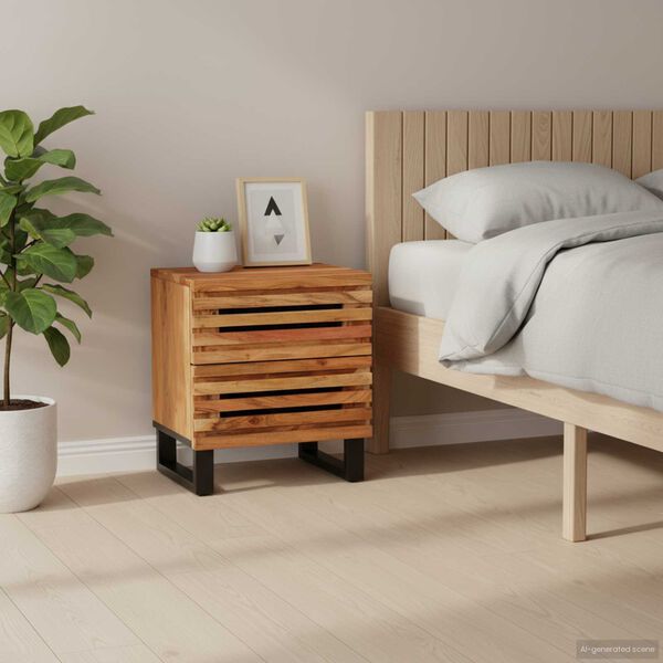 vidaXL Bedside Cabinet Set of 2 Natural wood