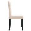 vidaXL Dining Chair Set of 4 Cream Fabric and Rubber wood