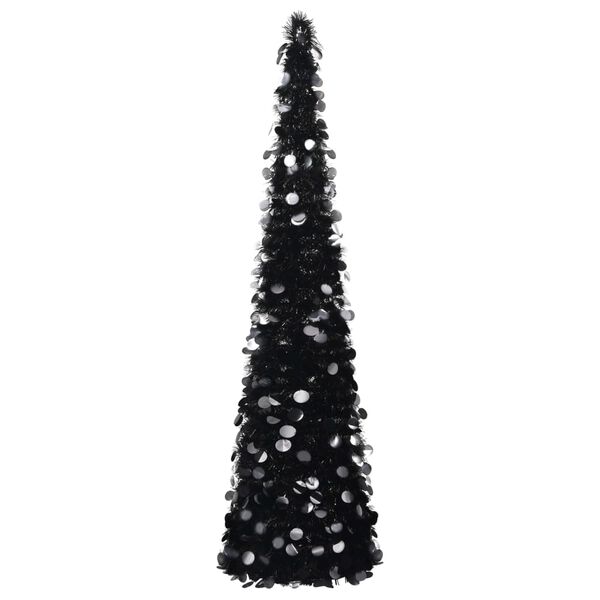 vidaXL Pop-up Christmas Tree Black PET Medium Foldable