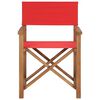 vidaXL Director's Chair Red Teak Wood with fabric Medium Collapsible