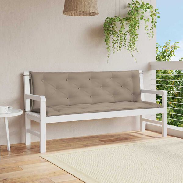 vidaXL Garden Bench Cushion Set of 2 Taupe Oxford Fabric (100% polyester)