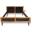 vidaXL Bed Frame without Mattress Black Solid Acacia Wood 70.9"x78.7"