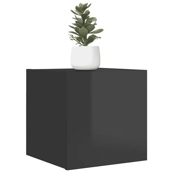 vidaXL TV Cabinet Set of 2 High gloss grey Engineered wood